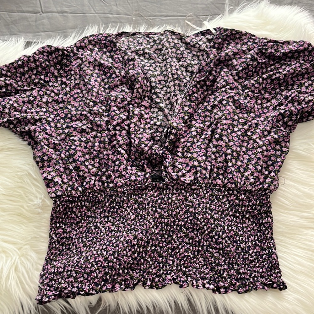 Purple blouse.
